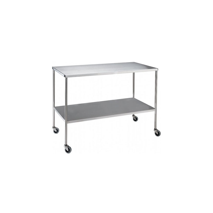Instrument Table, Mid Size, With Shelf, Stainless Steel, W36" x H34" Depth 20"