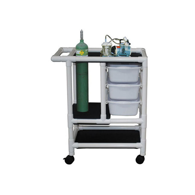 Emergency Crash Cart, 3 Pull Out Tub, MRI Caster