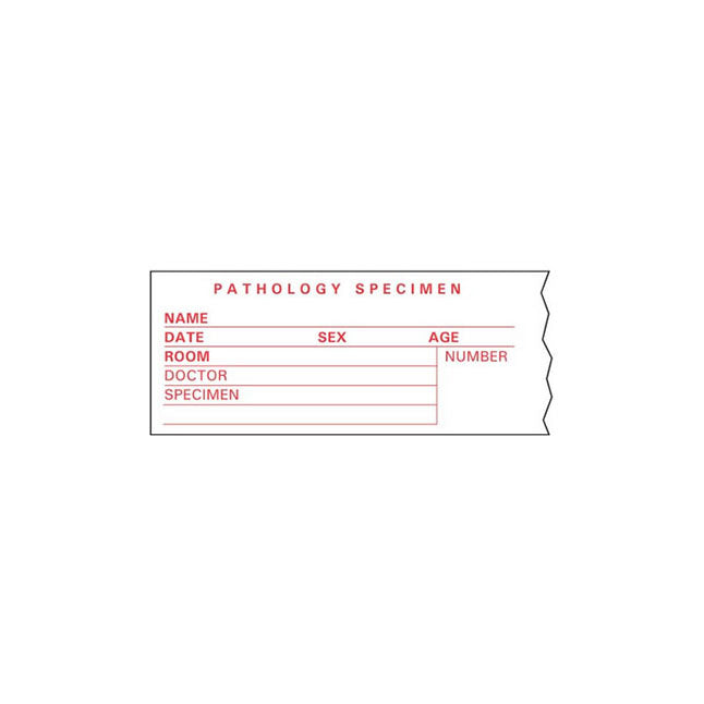 Lab Communication Tape, Removable, Pathology Specimen, W1-1/2" x L500" White