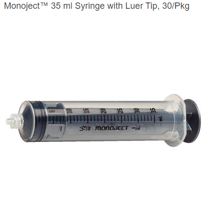 Monojectâ„¢ 35 ml Syringe with Luer Tip, 30/Pkg - 3Z Dental