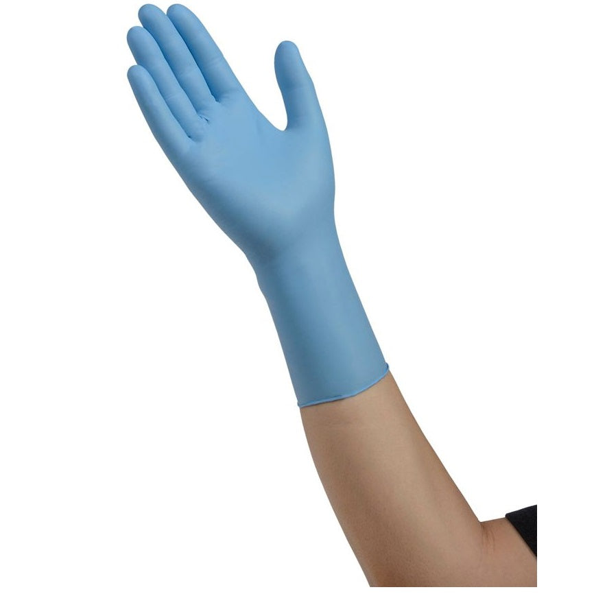 Exam Gloves, Nitrile, Powder Free, Non-Sterile, Chemotherapy, 12" Extended Length, Textured, Blue