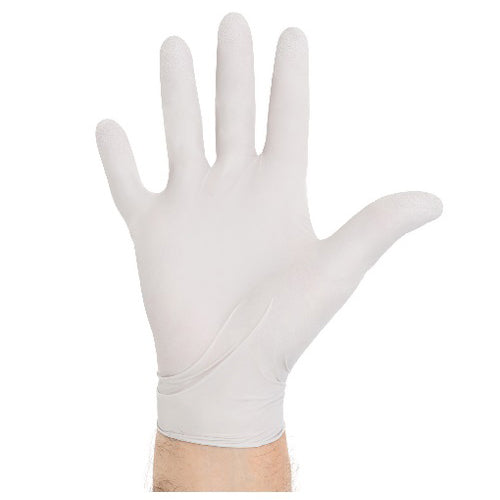 Sterling® Exam Glove, Nitrile, Powder Free, Beaded Cuff, Textured Fingertip, 9.5" White