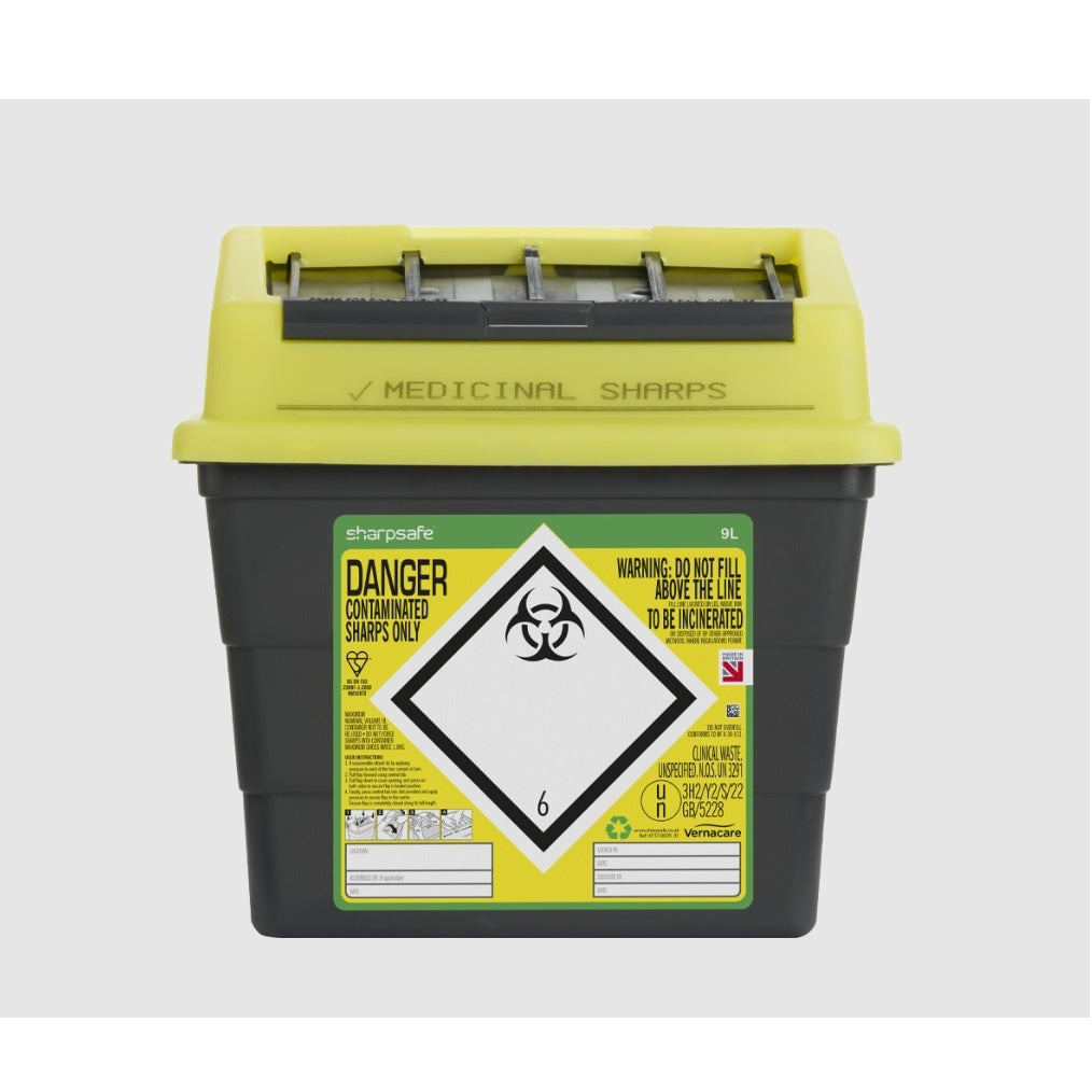 Sharpsafe® Sharps Container 9 Litre with Protected Access