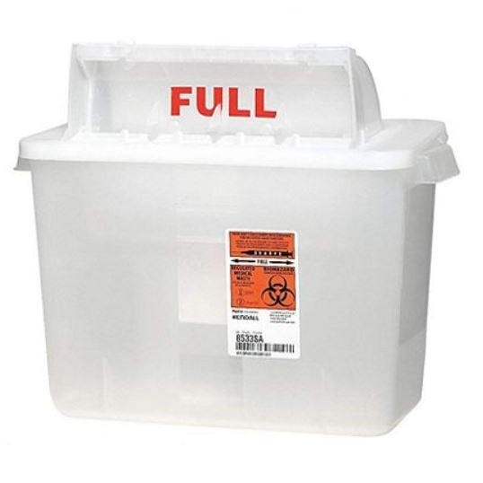 SharpSafety™Safety In Room Sharps Container, Counterbalance Lid, Clear