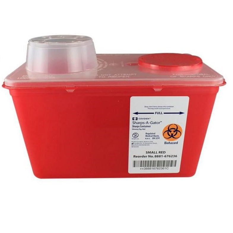 Sharps-A-Gator™ Sharps Container, Chimney Top, Red, 4 Quart