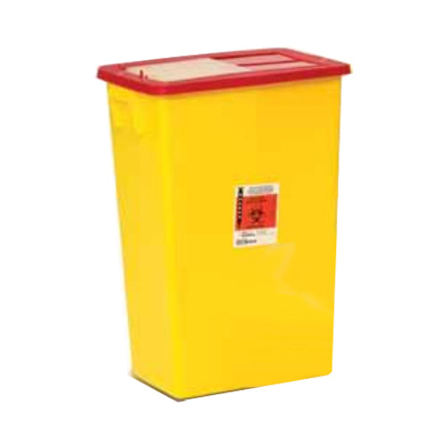 Large Volume Sharps Container with Lid, 68L, W32cm x L46cm x H66cm, Yellow