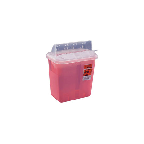 Multi-Purpose Sharps Container with Horizontal Drop Opening Lid