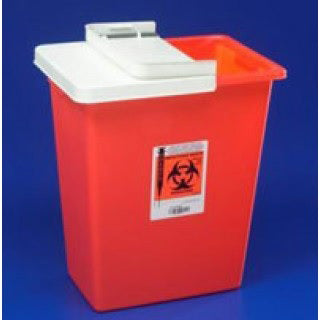 Large Volume Sharps Container with Hinged and Sealing Gasket Lid