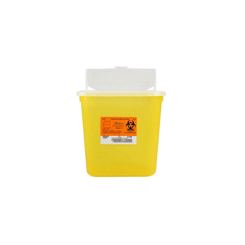 Sharps Container, 2GL, Large, Yellow/Black