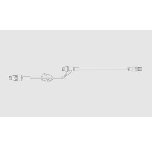 MaxPlus™ Extension Set, Pressure Rated, Purple Striped, 1 MaxPlus™ Clear Needle-free Connector(s), Pinch Clamp(s)