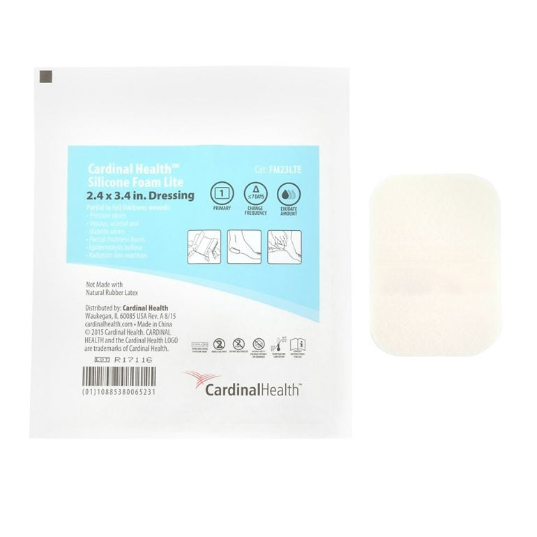 Cardinal Health™ Silicone Non-Bordered Foam Dressing, Lite