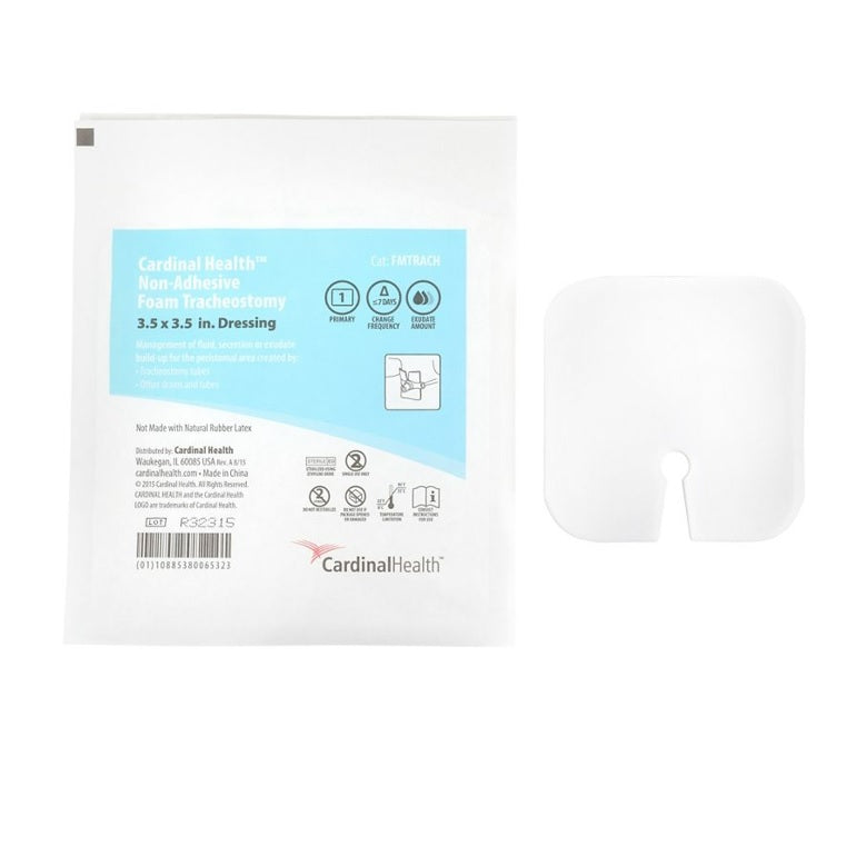 Cardinal Health™ Silicone Foam Dressing, Tracheostomy, Non-Adhesive