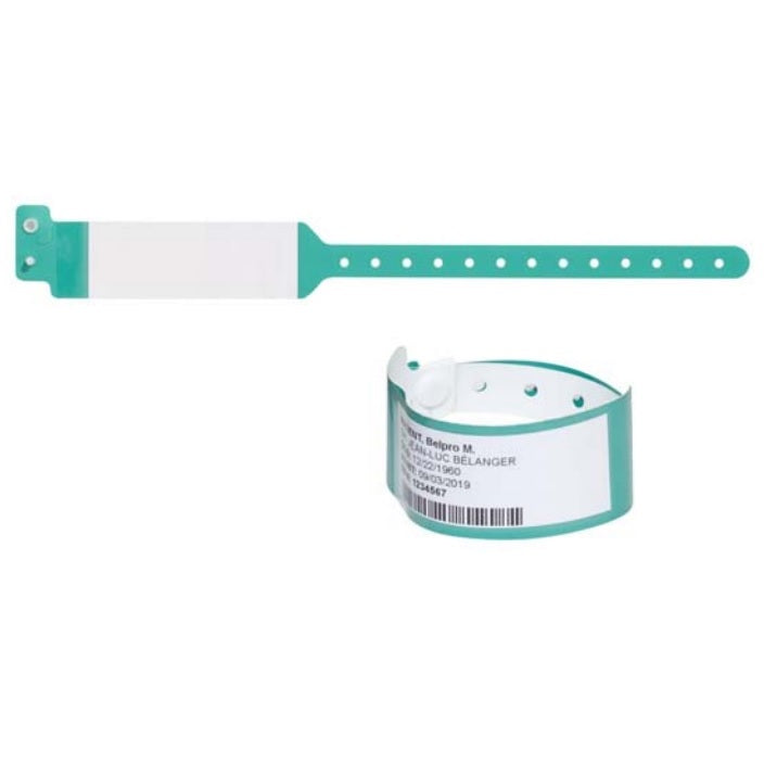 Identification Wristband with Adhesive Pocket for Label