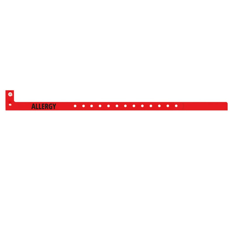 Identification Wristband, Plastic, Allergy Alert