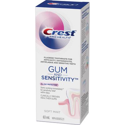 Crest® Pro-Health™ Gum and Sensitivity™ Toothpaste – 63 ml Tube, Soft Mint, 24/Pkg