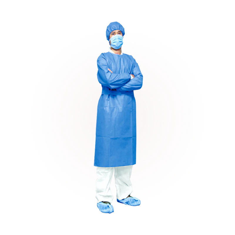 PRI-MED AAMI Level 2 Non-Woven Disposable Isolation Gown - Blue - 10/PK