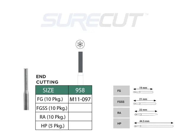 SureCut, Carbide, End Cutting Burs