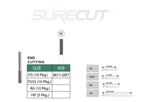 SureCut, Carbide, End Cutting Burs