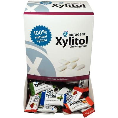 Miradent Xylitol Chewing Gum – 2 Pieces/Pkg, 200 Pkg/Box, Assorted Flavors