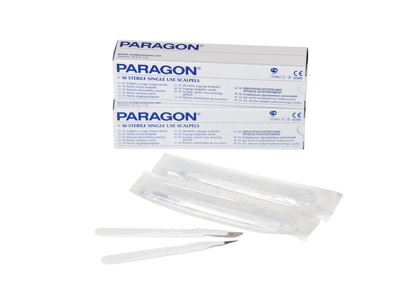 Paragon® Disposable Sterile Scalpels Blades and Handles, 10/Pkg