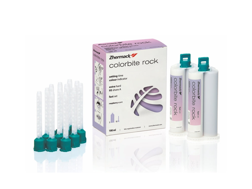 Colorbite Rock Thermochromatic A-Silicone Bite Registration Material, 2 (50 ml) with Tips