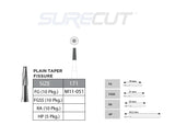 SureCut, Carbide, Plain Taper Fissue Burs