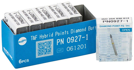 Hybrid Points® T&F Diamond Burs – FG, Extra Fine, Yellow, 1/Pkg