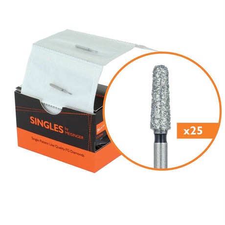 Singles Disposable Diamonds – FG, Tapered Fissure, 25/Pkg