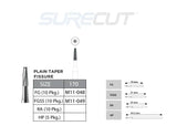 SureCut, Carbide, Plain Taper Fissue Burs