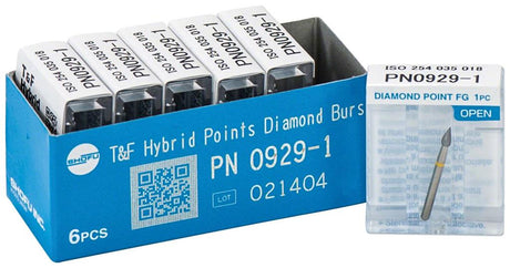 Hybrid Points® T&F Diamond Burs – FG, Extra Fine, Yellow, 1/Pkg