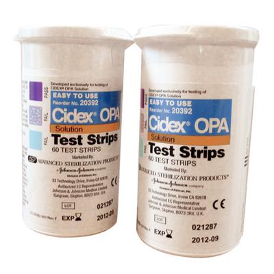 CIDEX® OPA Test Strips – 60 Strips/Bottle, 2 Bottles/Case - 03/2024
