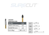 SureCut, Carbide, Crown Preparation - FG - 5/Pk