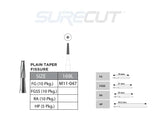 SureCut, Carbide, Plain Taper Fissue Burs