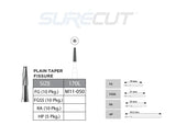SureCut, Carbide, Plain Taper Fissue Burs