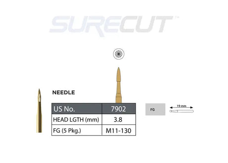 SureCut, Carbide, Trim & Finish, Needle FG - 5/Pk
