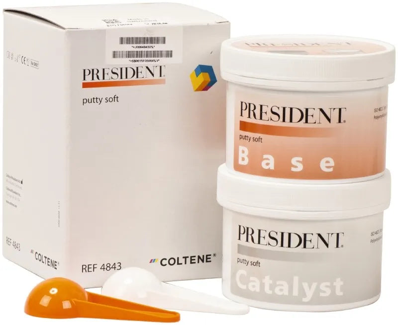 PRESIDENT® JET VPS Impression Material – Putty, 1 (300 ml) Base and 1 (300 ml) Catalyst