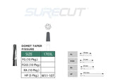 SureCut, Carbide, Domed Taper Fissure Cross Cut Burs