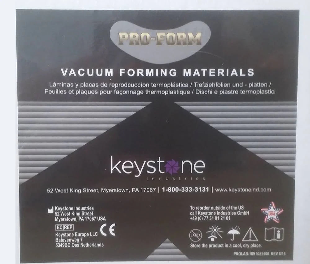 Pro-form Dual Laminate Material – 0.120", Clear, 3/Pkg | Clearance
