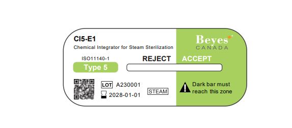 CI5-E1 Chemical Integrator For Steam Sterilization - 52mm X 22mm - 100/Pack