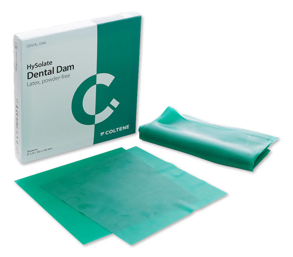 Hysolate Latex Dental Dam – Medium, 152 mm x 152 mm, 36/Pkg - Thin Green | EXP - 04/2026 | Clearance