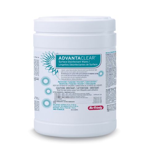 AdvantaClear™ Surface Disinfectant Wipes Canister, 160 Wipes/Pkg