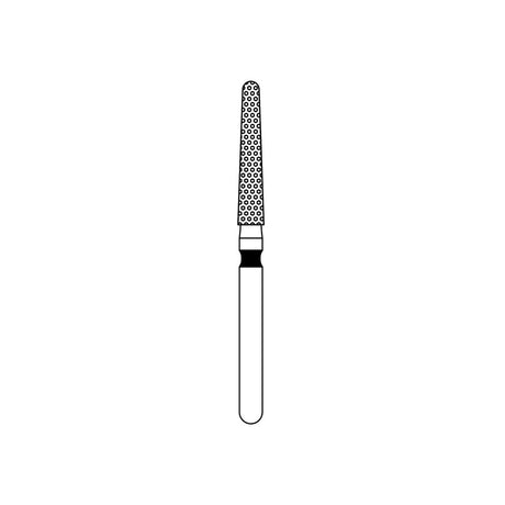 Priva Rotary Diamond Burs -  Round End Taper - 5/Pk