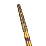 Microcopy NeoDiamond Z-Class 1116Z gold zirconia crown cutting round-end taper bur