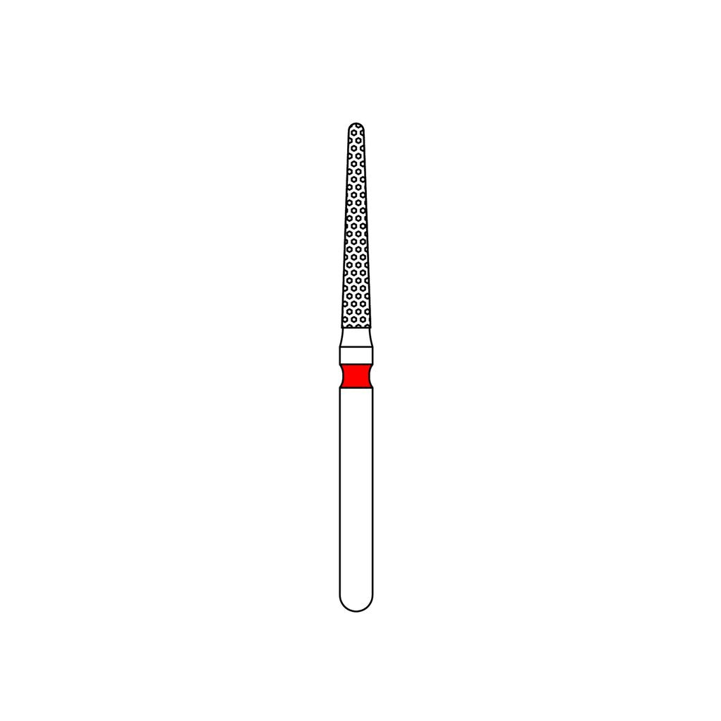 Priva Rotary Diamond Burs -  Round End Taper - 5/Pk