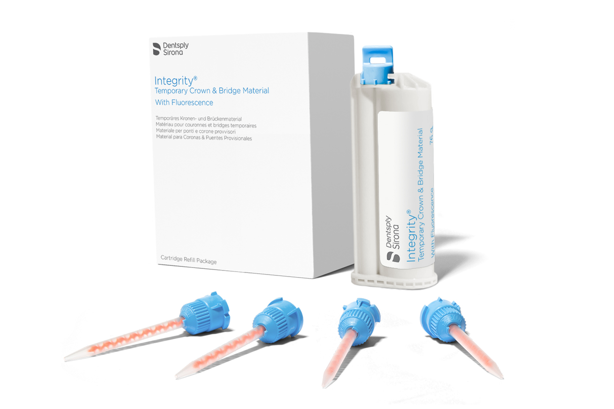 Integrity Temporary Crown and Bridge Material with Fluorescence, 76 g Cartridge Refill with Mixing Tips