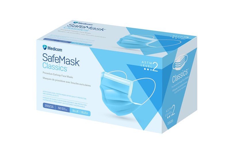 SafeMask® Classics™ Procedure Earloop Face Mask - Latex Free, 50/Pkg