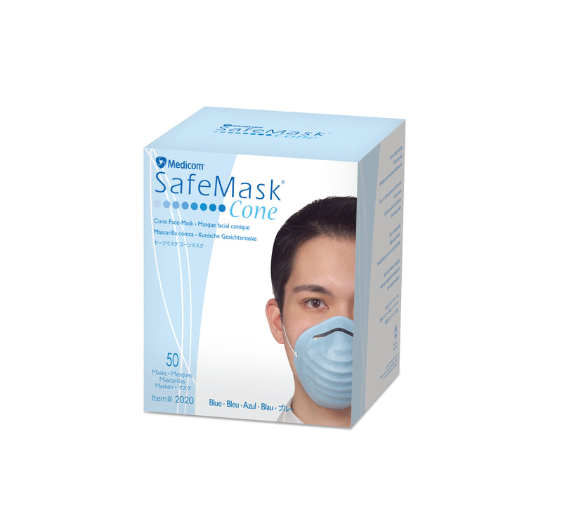 Safe+Mask® Cone Face Mask – 50/Box