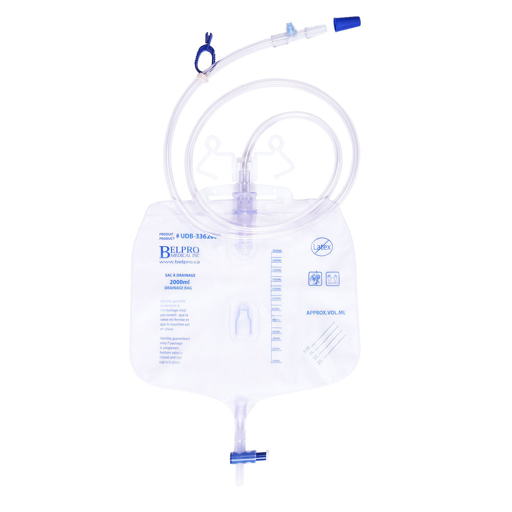 Drainage Bag, with Anti-Reflux Valve, Latex-Free