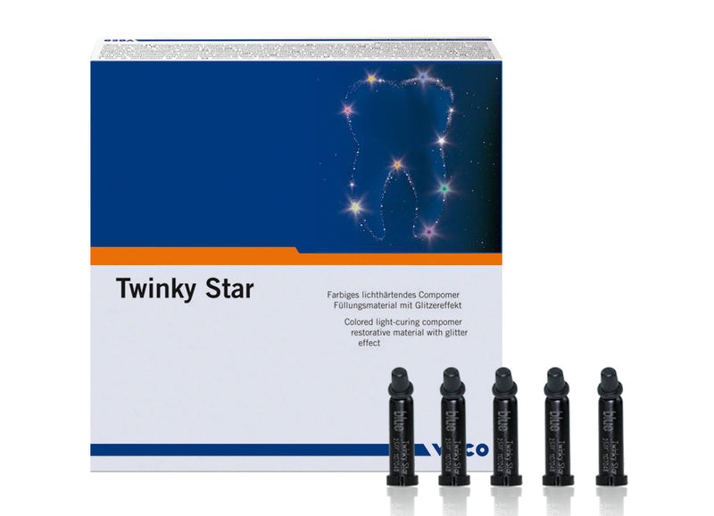 Twinky Star Colored Glitter Light-Curing Compomer, Intro Kit