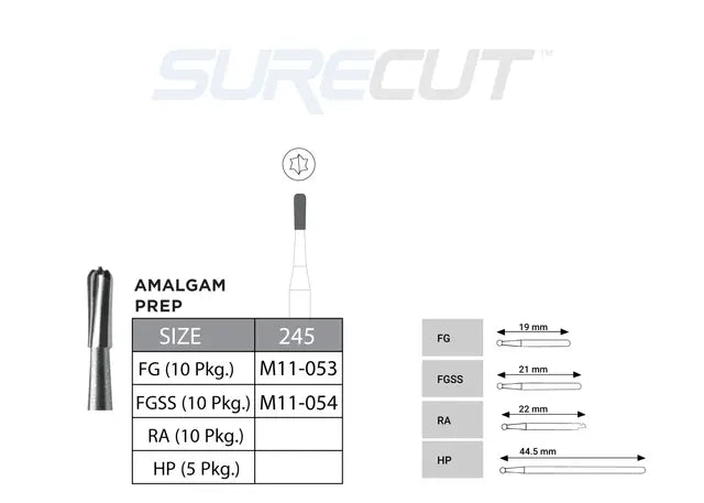 SureCut, Carbide, Amalgam Prep Burs